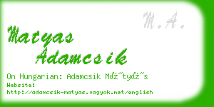 matyas adamcsik business card